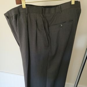 Dress pants Brooks Brothers hand tailored wool charcoal grey pleated cuffed